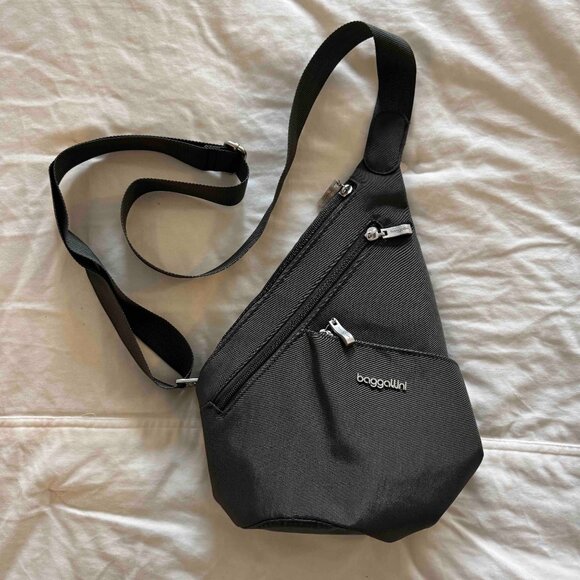 Baggallini Mini-Sling Crossbody Bag NWOT — Dark Charcoal Gray - Picture 2 of 11